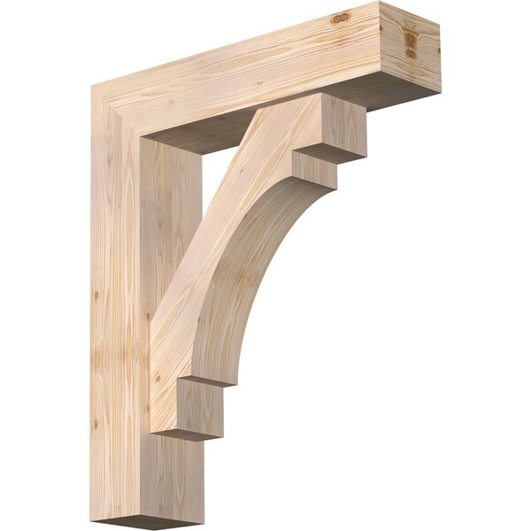 Ekena Millwork Merced Block Smooth Bracket w/ Offset Brace, Douglas Fir, 7 1/2"W x 30"D x 36"H BKT0806X30X36MRC05SDF - main